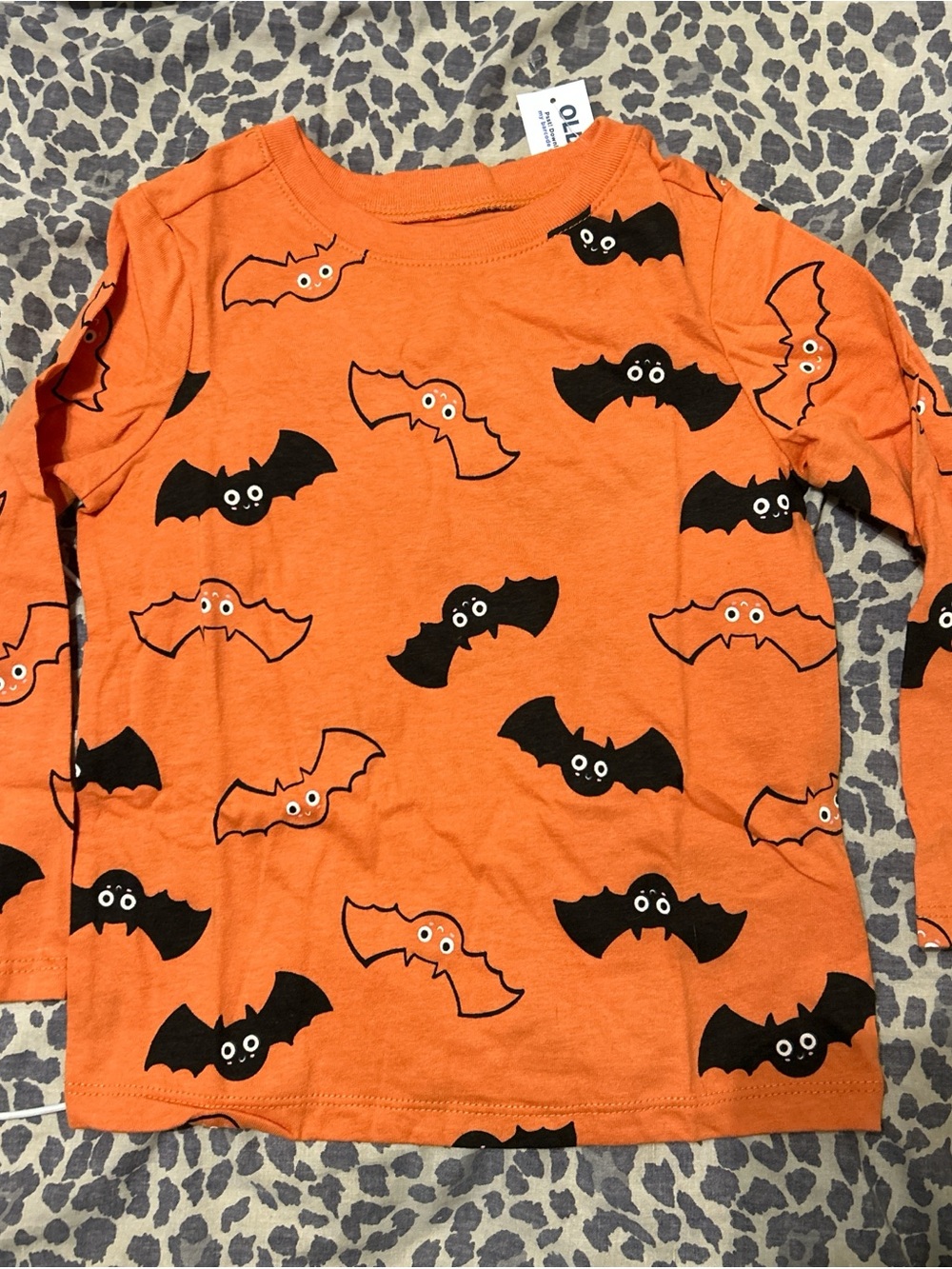 Old Navy Orange Kids Halloween Bat Long-Sleeve Tee